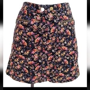 Mossimo Floral Print Women's Skirt Vintage Y2K  Corduroy Mini Skirt Sz 6